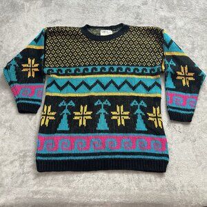 Vintage Reference Point by Dray Sweated Womens Small Knit Abstract Geometric